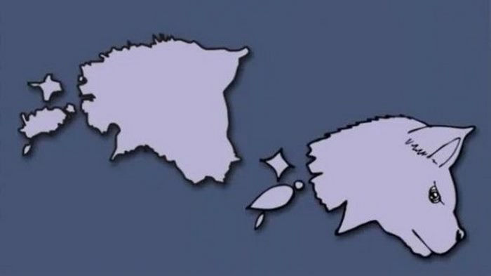 Эстония на карте в виде рисунка