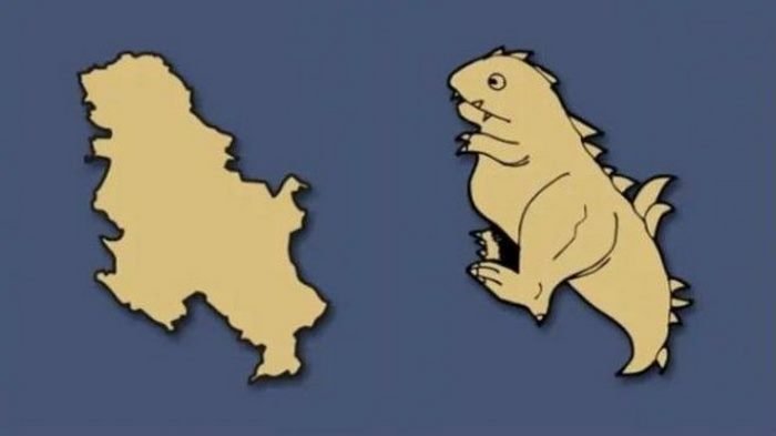 Сербия на карте в виде рисунка